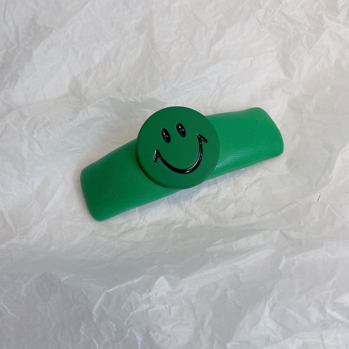 Wholesale Cute Cartoon Smiley Hairpin Side Clip Texture PU Leather Sponge Thickening JDC-HC-Lyuan001