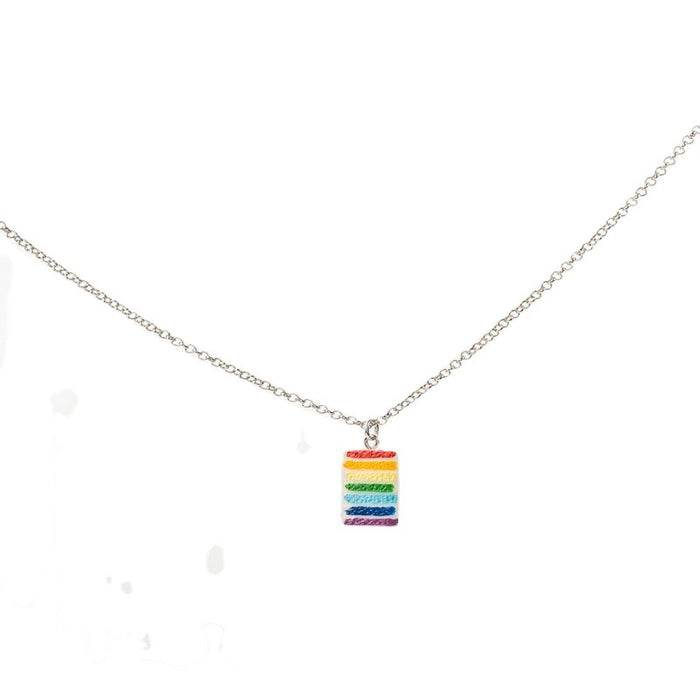 Wholesale LGBT Love Fingerprint Cloud Shape Rainbow Pattern Gay Element Necklace JDC-NE-YinH031