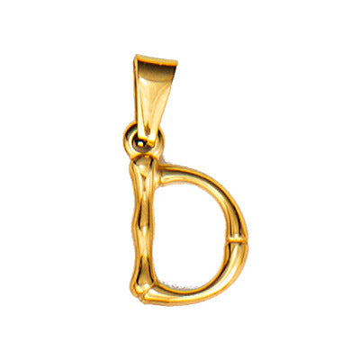 Wholesale Bamboo Three-dimensional Titanium Steel Plated 18K Gold Pendant MOQ≥2 JDC-PT-QianJ001