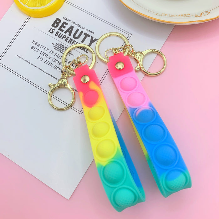 Wholesale Keychains For Backpacks Bubble Color Rodent Pioneer Wrist Strap Pendant Decompression Toy MOQ≥2 JDC-KC-LiAng001