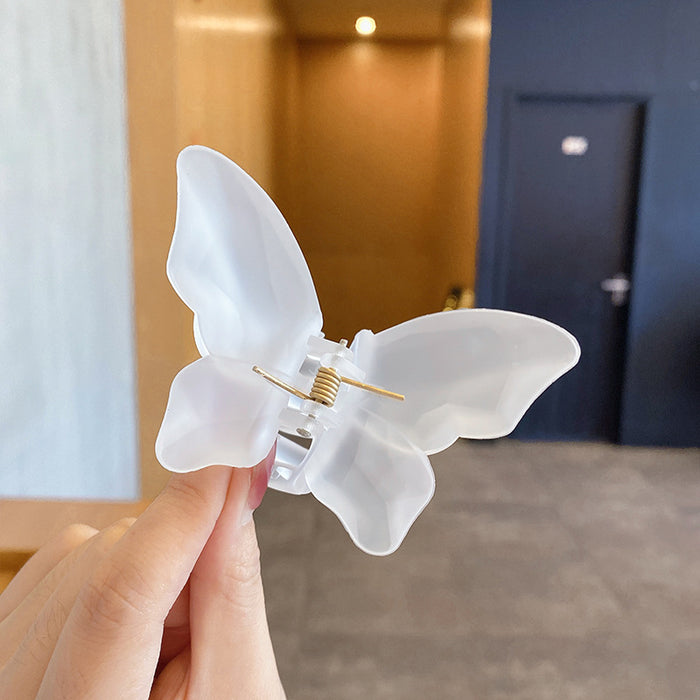 Wholesale Hair Clips Plastic Clear Butterfly Matte MOQ≥2 JDC-HC-CLie007