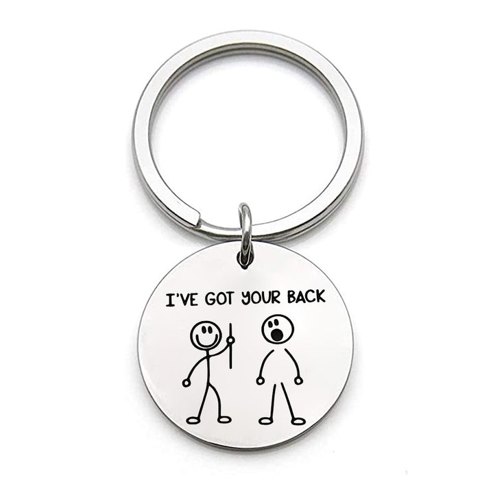 Wholesale Stainless Steel Keychain I've Got Your Back Funny Letters MOQ≥2 JDC-KC-XinG005