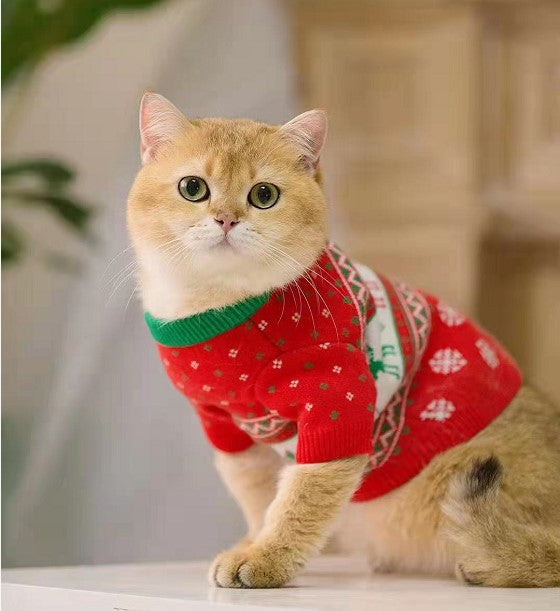 Wholesale Pet Dog Cat Christmas Sweater Elk Knit Jacket JDC-PC-Tengy006