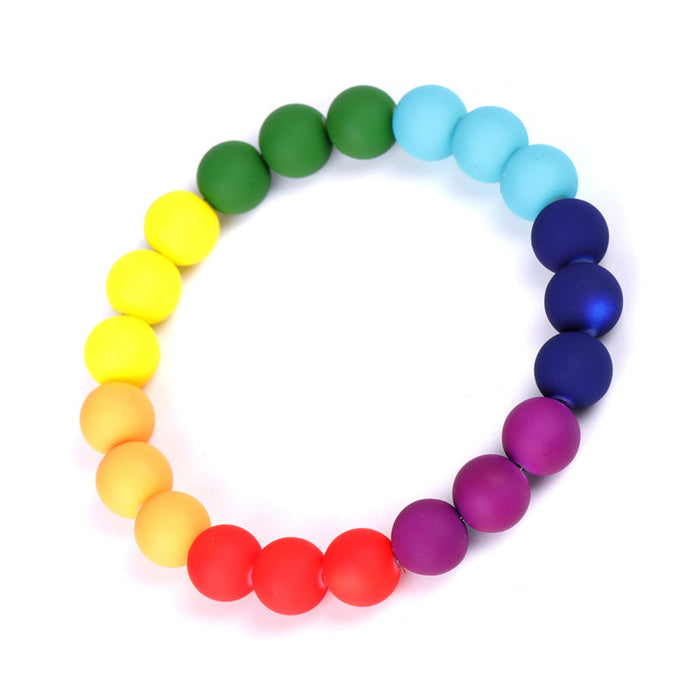 Wholesale Rainbow Bracelet Fruits White Jade Stone Bracelet JDC-BT-HanJ033