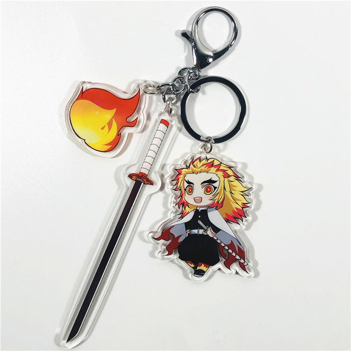 Wholesale Acrylic Double Sided Pendant Keychain Cute Key Ring (M) JDC-KC-TMMY005