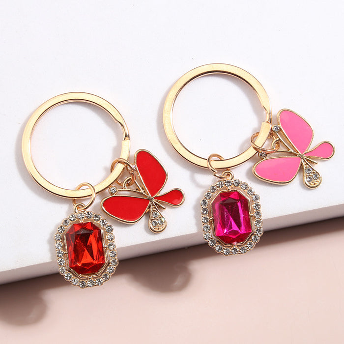 Wholesale Zinc Alloy Oil Drip Butterfly Keychain Hanging JDC-KC-XHuai002