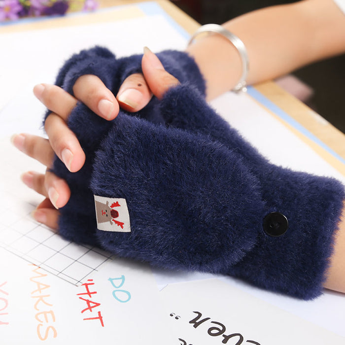 Wholesale Acrylic Imitation Mink Fleece Flip Cover Fingerless Warm JDC-GS-QinS004