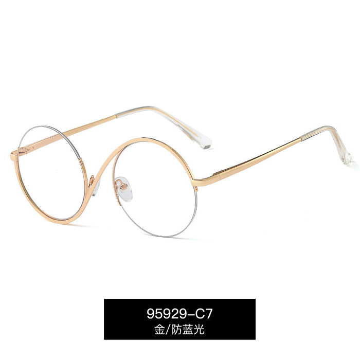 Jewelry WholesaleWholesale Metal Half Frame Anti Blue Light Flat Glasses JDC-SG-FanDY001 Sunglasses 梵蒂雅 %variant_option1% %variant_option2% %variant_option3%  Factory Price JoyasDeChina Joyas De China