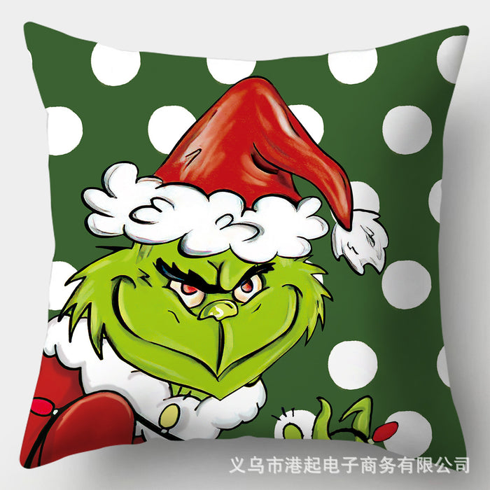 Wholesale Pillowcase Christmas Printed Cartoon Peach Skin JDC-PW-Gangqi001