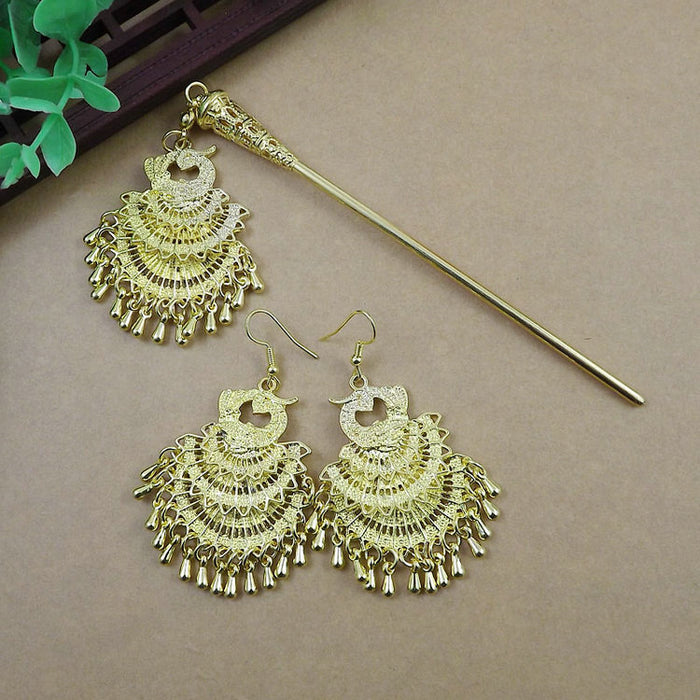 Jewelry WholesaleWholesale Peacock Earrings Women Exaggerated Unmounted JDC-ES-Ylh003 Earrings 虞凌洪 %variant_option1% %variant_option2% %variant_option3%  Factory Price JoyasDeChina Joyas De China