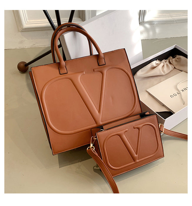 Wholesale Shoulder Bag PU Simple Handbag Diagonal Bag Set (F) JDC-SD-Taiyun008