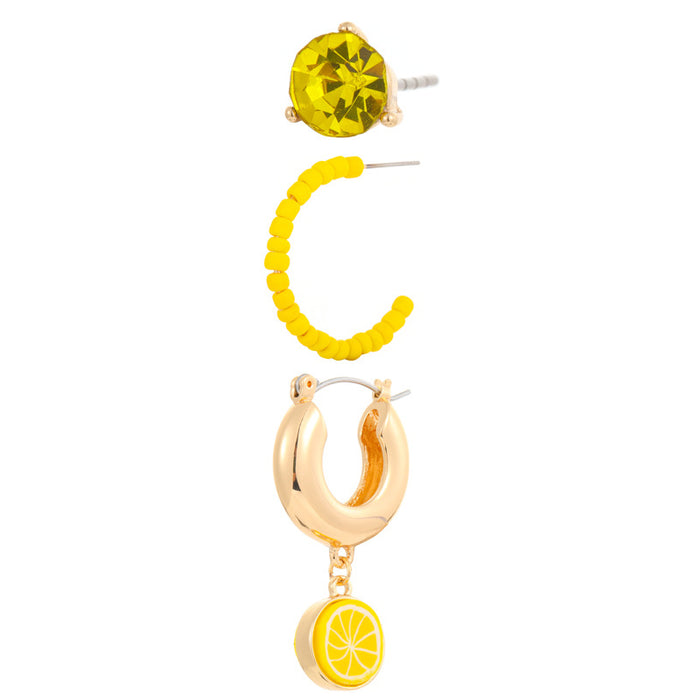 Wholesale Yellow Soft Ceramic Beads Earrings JDC-ES-kenj002