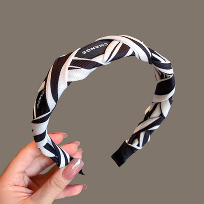 Wholesale cloth striped floral headband (F) MOQ≥2 JDC-HD-PuZuan001