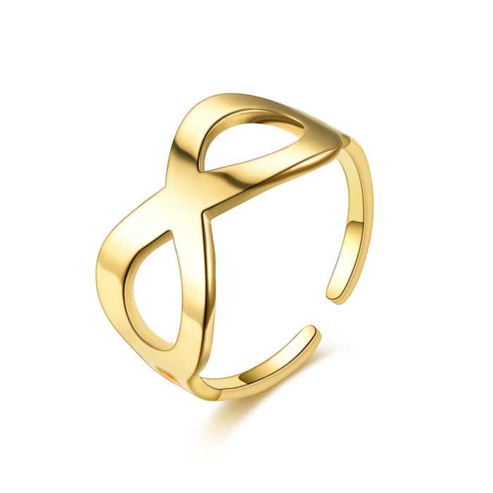 Wholesale Titanium Steel Gold Plated Adjustable Ring JDC-RS-DingC018