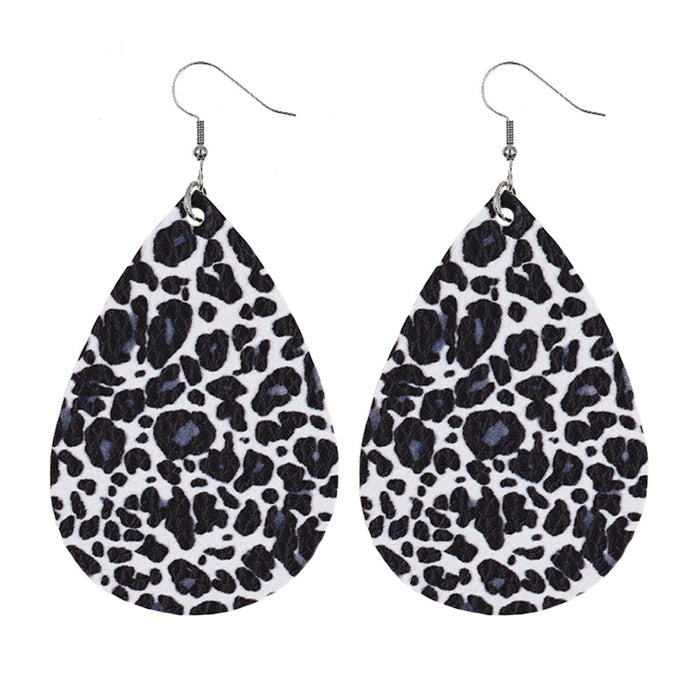 Jewelry WholesaleWholesale Drop Shape Leopard Print PU Leather Earrings MOQ≥2 JDC-ES-Chengy016 Earrings Chengy %variant_option1% %variant_option2% %variant_option3%  Factory Price JoyasDeChina Joyas De China