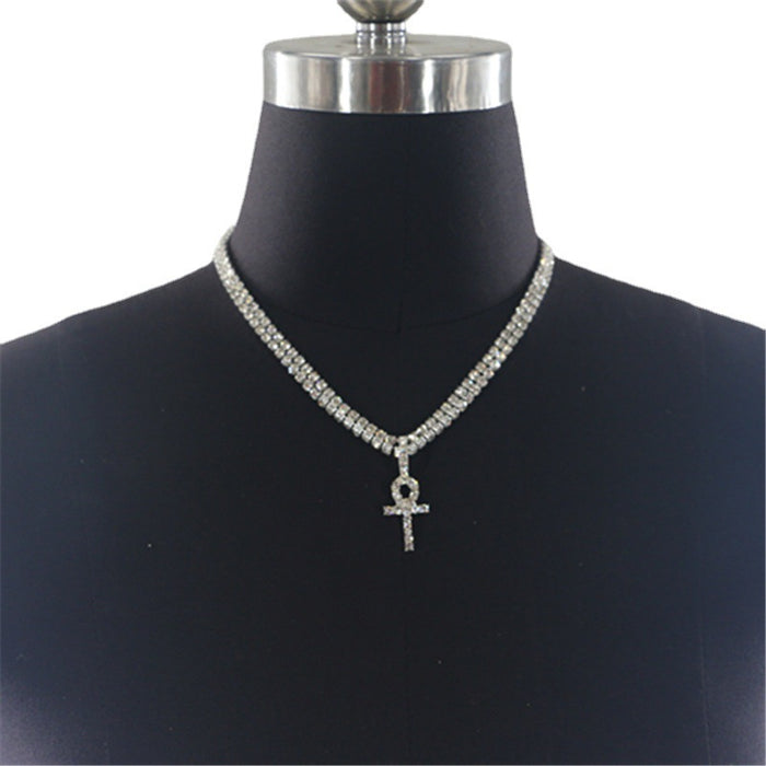 Wholesale Rhinestone Cross Alloy Necklace JDC-NE-BYC002