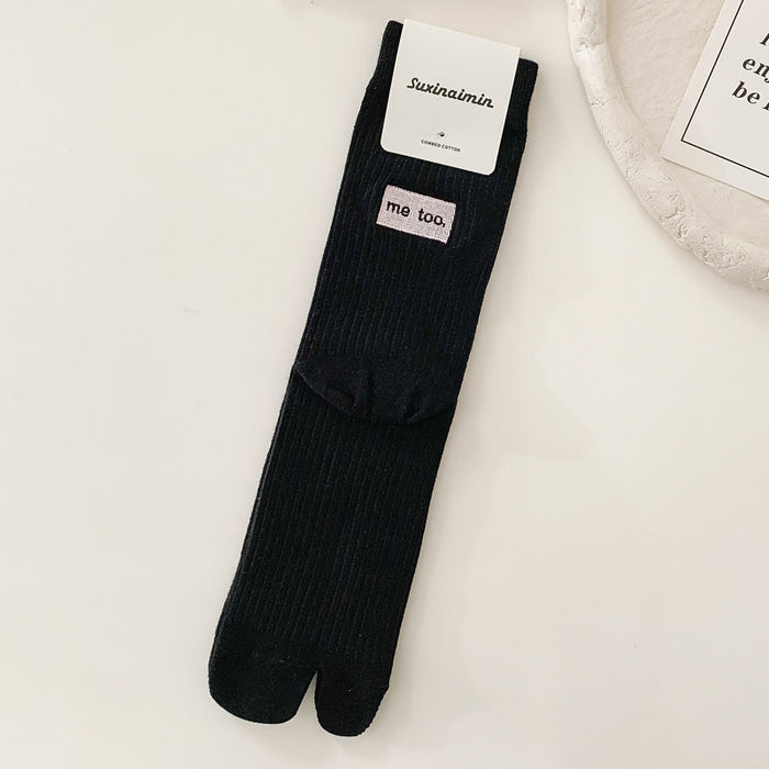 Wholesale Sock 100% Cotton Breathable Sweat Absorbing Black and White Medium Tube MOQ≥3 JDC-SK-AiM001