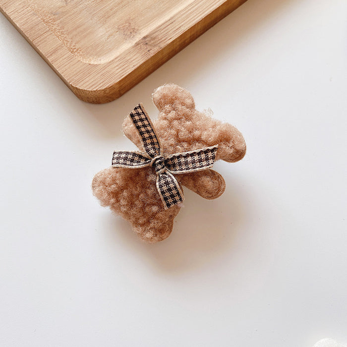 Wholesale Hair Clips Plush bear hairpin JDC-HC-MiYu012