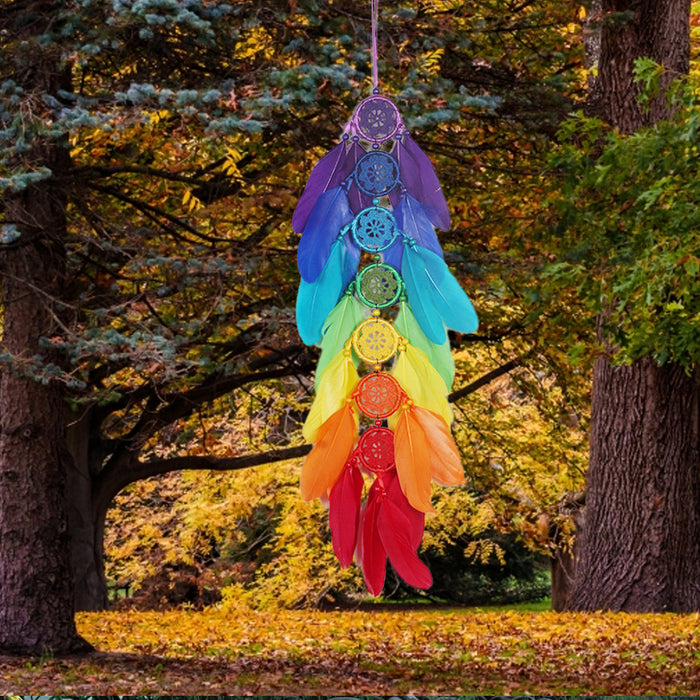 Wholesale Colorful Colorful Crochet Dreamcatcher Indian Ornament JDC-DC-ShiJia004