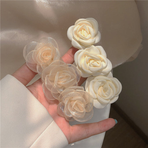 Jewelry WholesaleWholesale French Satin Stereo Camellia Hair Clip MOQ≥4 JDC-HC-HaoF003 Hair Clips 浩福 %variant_option1% %variant_option2% %variant_option3%  Factory Price JoyasDeChina Joyas De China