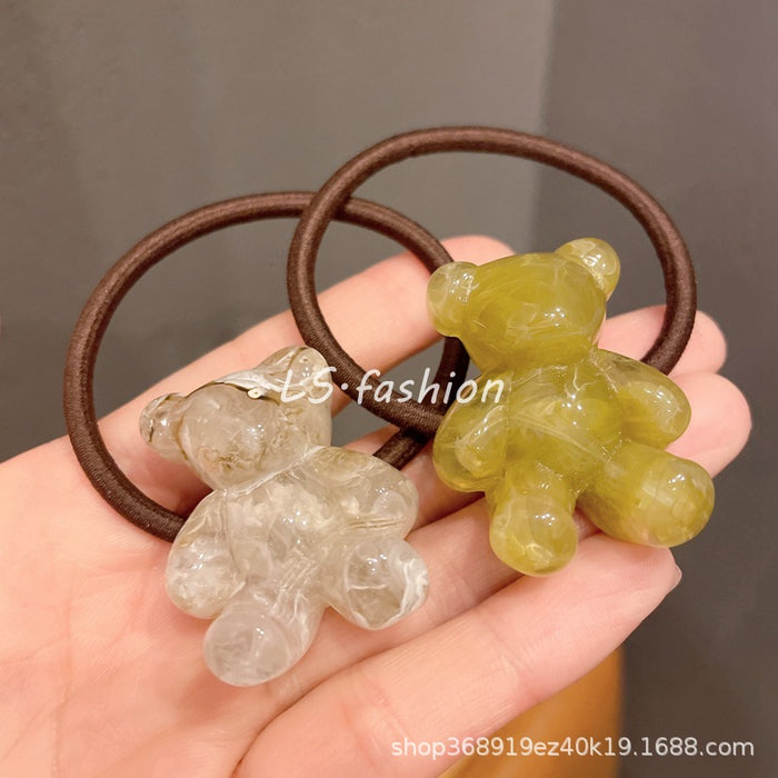 Wholesale candy color bear hair rope girl rubber band hair band JDC-HS-LiS006