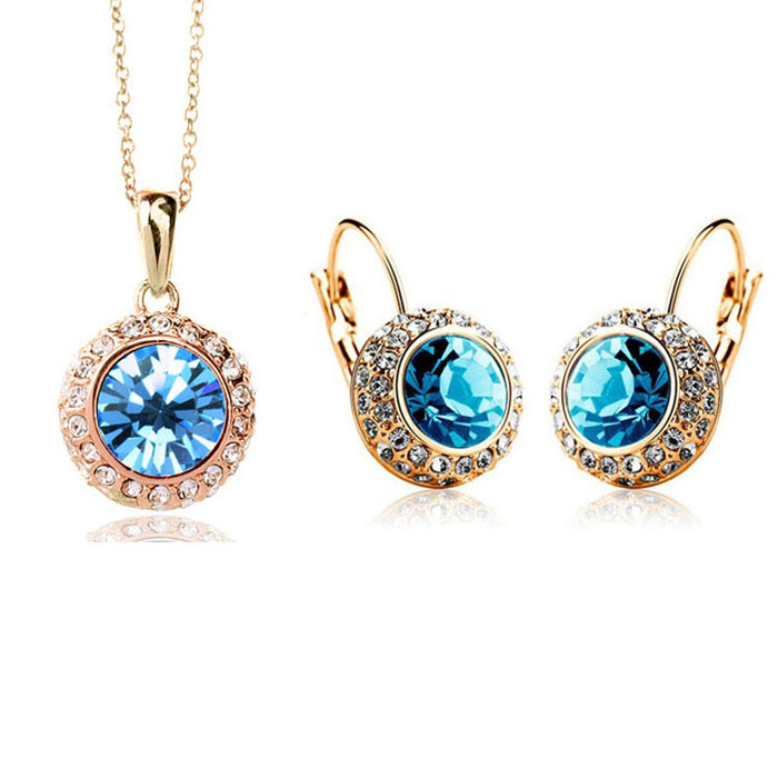 Wholesale Rhinestone Alloy Necklace Earring Set JDC-ES-Yaqian001