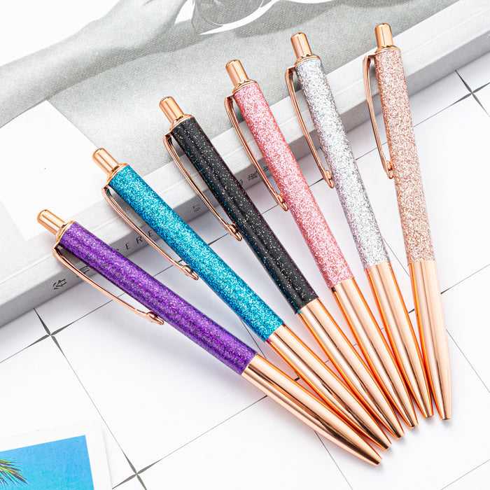 Wholesale Ballpoint Pen Metallic Glitter Press Action Pen JDC-BP-HongD003