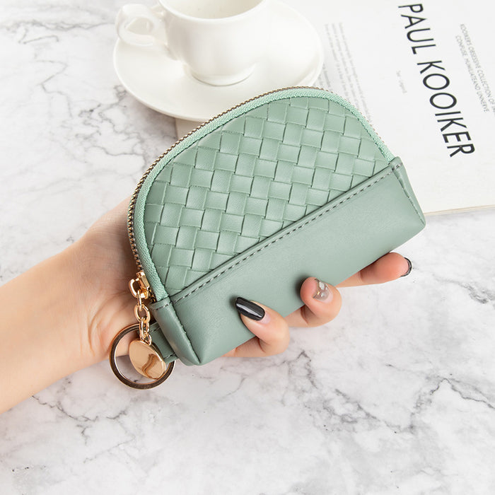 Wholesale Wallet PU Short Zipper Braided Coin Purse JDC-WT-Enyibei004