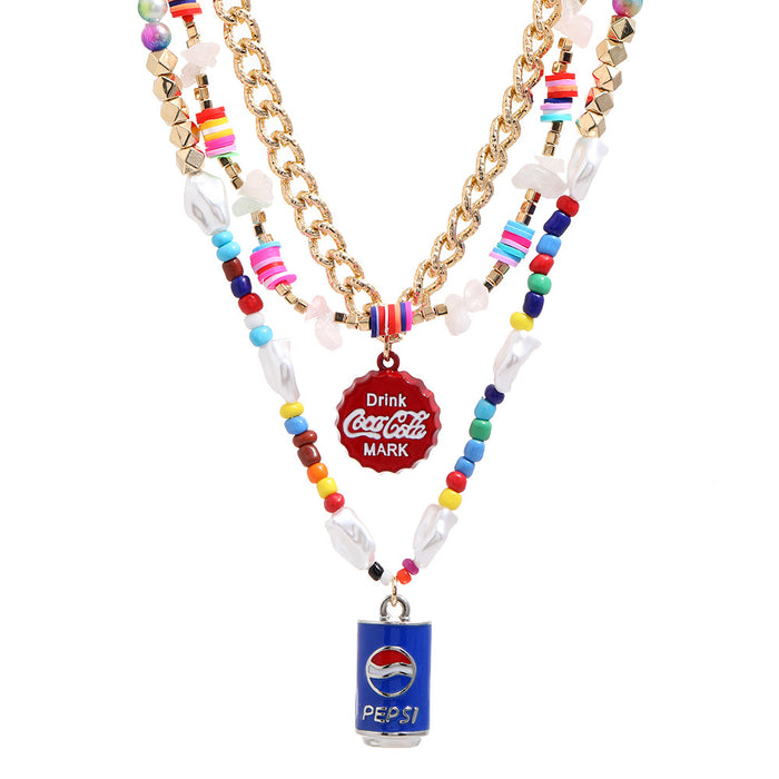 Wholesale Alloy Cola Pendant Necklace MOQ≥2 JDC-NE-GSLY001