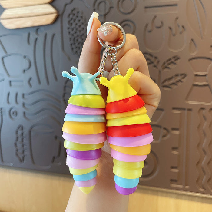 Wholesale Creative Cute Cartoon Bag Ornament Caterpillar Keychain JDC-KC-MXiong011