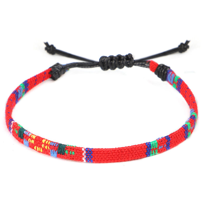 Wholesale Anklet Boho Anklet Hand Braided Rainbow Color Anklet LGBT MOQ≥3 JDC-AS-QiuX001