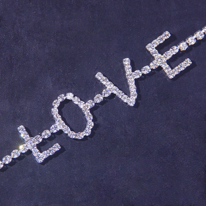 Wholesale Personalized Letter Rhinestone Anklet JDC-AS-XinS031