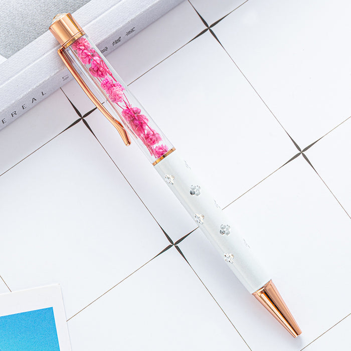 Wholesale Dried Flower DIY Metal Ballpoint Pen MOQ≥2 JDC-BP-Huah058