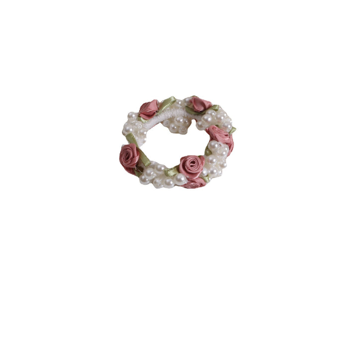 Wholesale ball head flower female head rope hair ring JDC-HS-TengH004