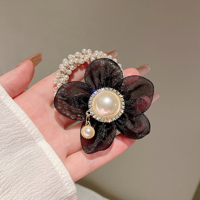 Jewelry WholesaleWholesale flower pearl hair rope tie hair elastic band hair ring JDC-HS-Hengbei002 Hair Scrunchies 衡倍 %variant_option1% %variant_option2% %variant_option3%  Factory Price JoyasDeChina Joyas De China