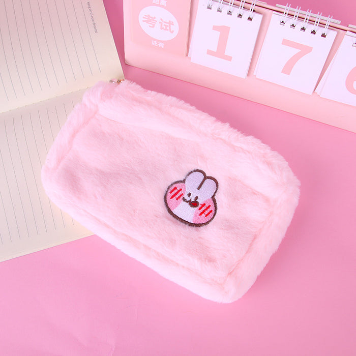 Wholesale Pencil Case Velvet Multifunctional Pearl Zipper MOQ≥2 JDC-PC-QHJ001