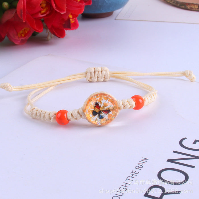 Wholesale Bracelet Glass Ball Weaving Gypsophila Immortal MOQ≥2 JDC-BT-ZhuoD002