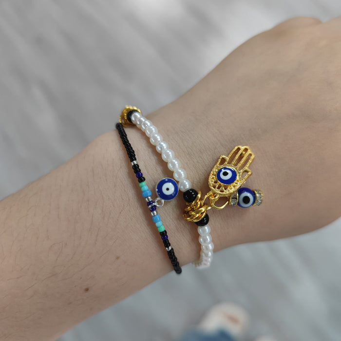 Jewelry WholesaleWholesale Blue Eyes Rice Beaded Bracelet JDC-BT-YingH007 Bracelet 颖皓 %variant_option1% %variant_option2% %variant_option3%  Factory Price JoyasDeChina Joyas De China