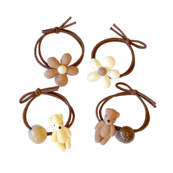 Jewelry WholesaleWholesale Flower Bear Resin Plastic Hair Scrunchies JDC-HS-QiuC004 Hair Scrunchies 秋澈 %variant_option1% %variant_option2% %variant_option3%  Factory Price JoyasDeChina Joyas De China