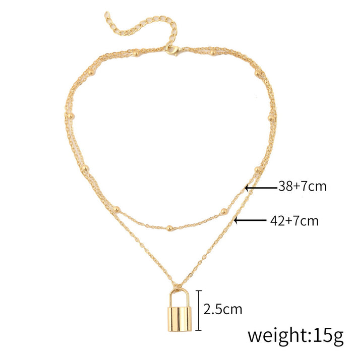 Wholesale multi-layer necklace ins wind lock necklace women all match JDC-NE-ManY001