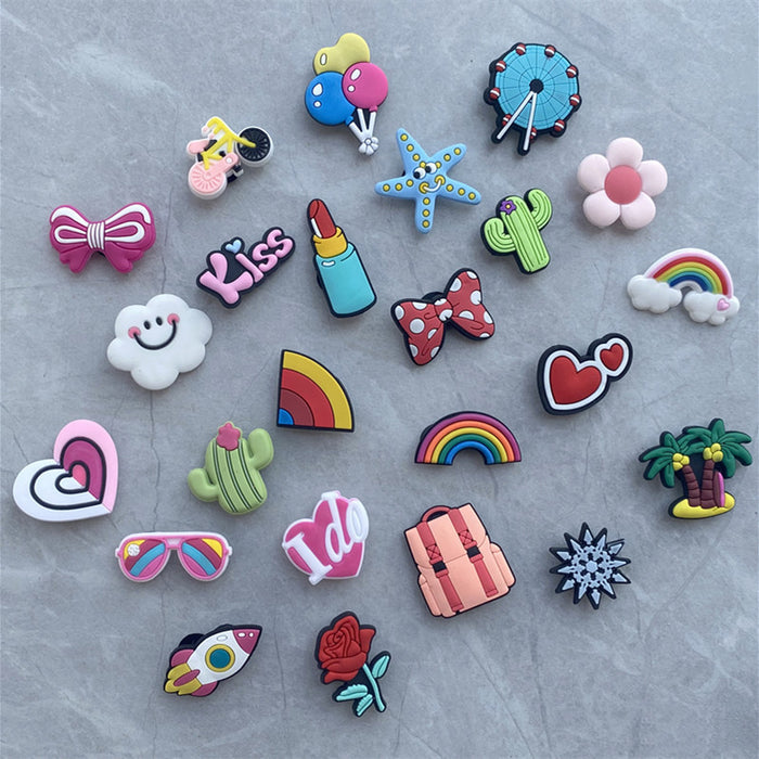 Wholesale Croc Charms Random 100pcs Cartoon Cute PVC DIY Accessories (M) JDC-CCS-YiiShang002