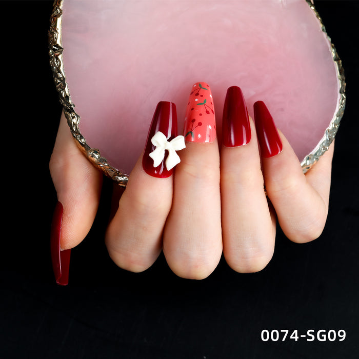 Jewelry WholesaleWholesale Red Nail Piece Bow Knot Nail Piece Handmade Wearing Armor JDC-NS-XKQ008 Nail Stickers 新空气 %variant_option1% %variant_option2% %variant_option3%  Factory Price JoyasDeChina Joyas De China