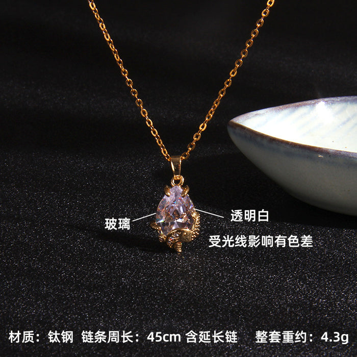 Jewelry WholesaleWholesale Copper Zircon Titanium Steel Sapphire Necklace JDC-NE-RongS009 Necklaces 荣硕 %variant_option1% %variant_option2% %variant_option3%  Factory Price JoyasDeChina Joyas De China