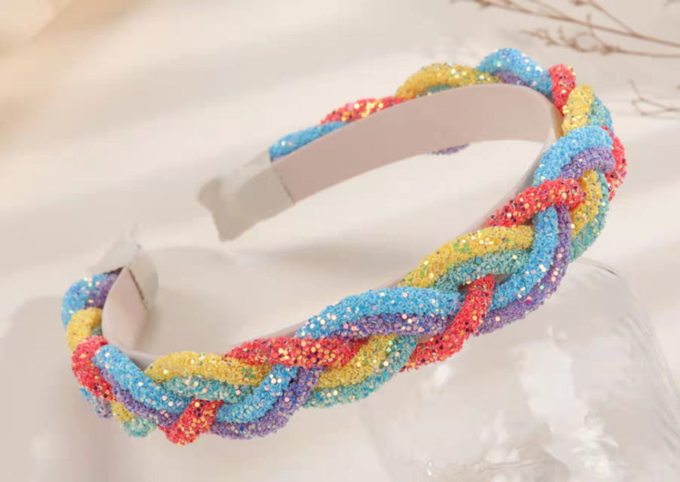 Jewelry WholesaleWholesale sequin twist braided hair band JDC-HD-Pengl002 Headband 朋来 %variant_option1% %variant_option2% %variant_option3%  Factory Price JoyasDeChina Joyas De China