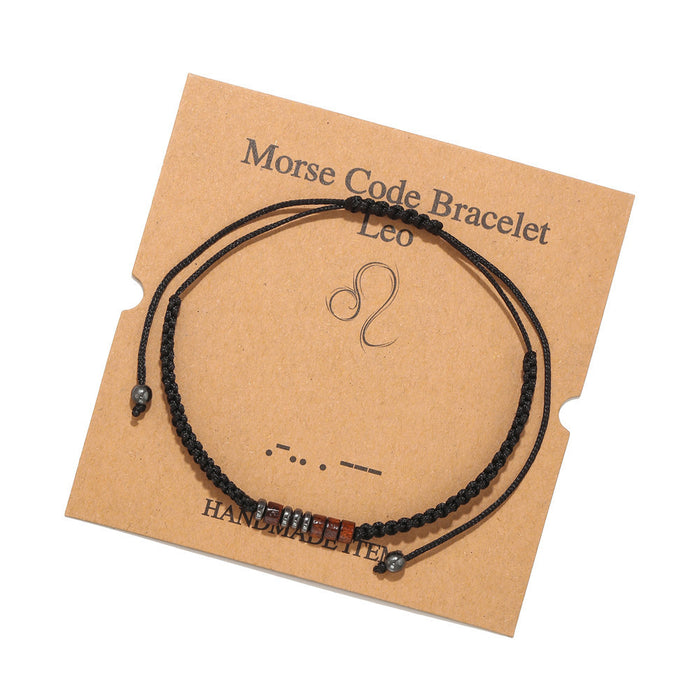 Jewelry WholesaleWholesale Black Iron Stone Wood Chip Morse Code 12 Constellation Bracelet JDC-BT-ZhuJ001 Bracelet 诛积 %variant_option1% %variant_option2% %variant_option3%  Factory Price JoyasDeChina Joyas De China