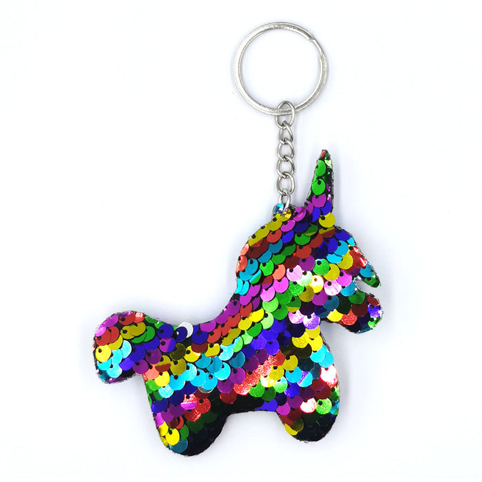 Jewelry WholesaleWholesale Colorful Sequin Pony Keychain JDC-KC-QiShi001 Keychains 奇释 %variant_option1% %variant_option2% %variant_option3%  Factory Price JoyasDeChina Joyas De China