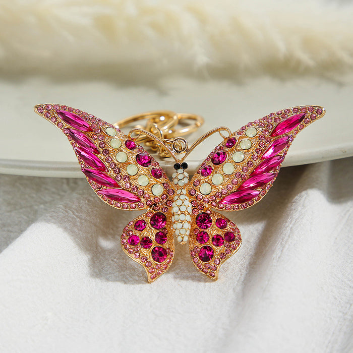 Wholesale Insect Bag Ornament Diamond Hollow Butterfly Keychain MOQ≥2 JDC-KC-ChaoK020