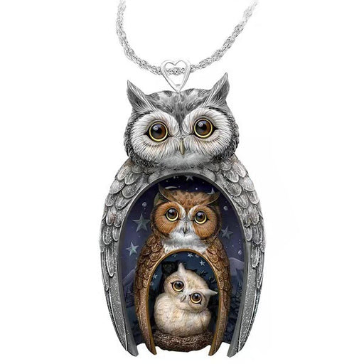 Jewelry WholesaleWholesale Owl Acrylic Time Gemstone Alloy Necklace MOQ≥2 JDC-NE-ZiB004 Necklaces 资比 %variant_option1% %variant_option2% %variant_option3%  Factory Price JoyasDeChina Joyas De China