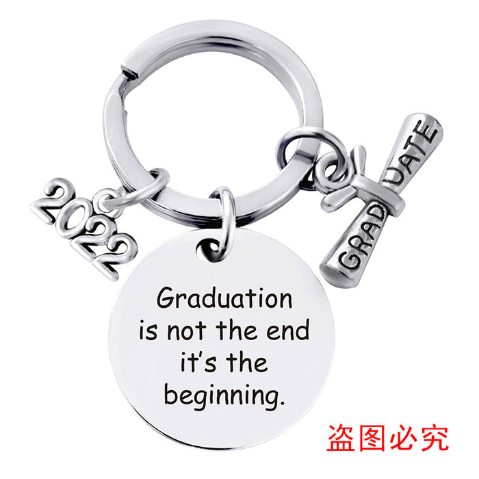 Jewelry WholesaleWholesale Stainless Steel Round Graduation Season Gift Metal Keychain JDC-KC-GangGu001 Keychains 钢古 %variant_option1% %variant_option2% %variant_option3%  Factory Price JoyasDeChina Joyas De China