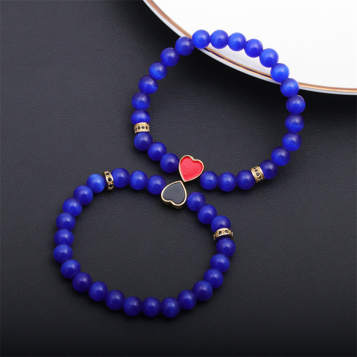 Wholesale Opal Beaded Heart Bracelet MOQ≥2 JDC-BT-ML060